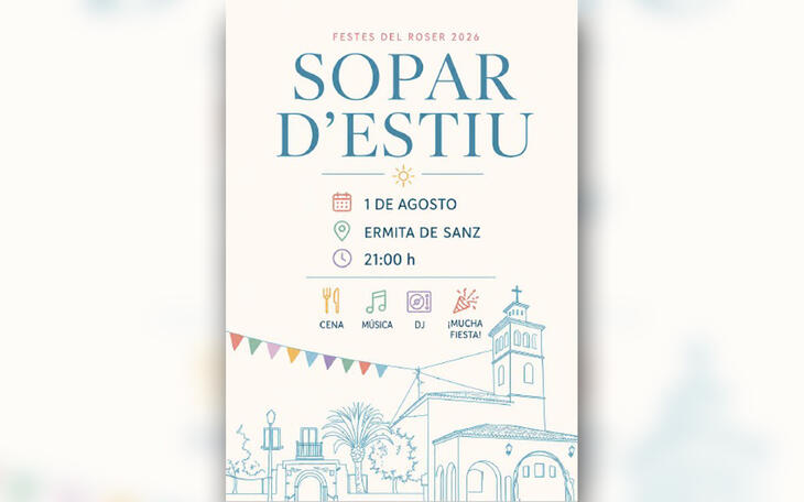 La Festa del Roser organiza su tradicional ‘Sopar d’estiu’, que será el sábado 1 de agosto